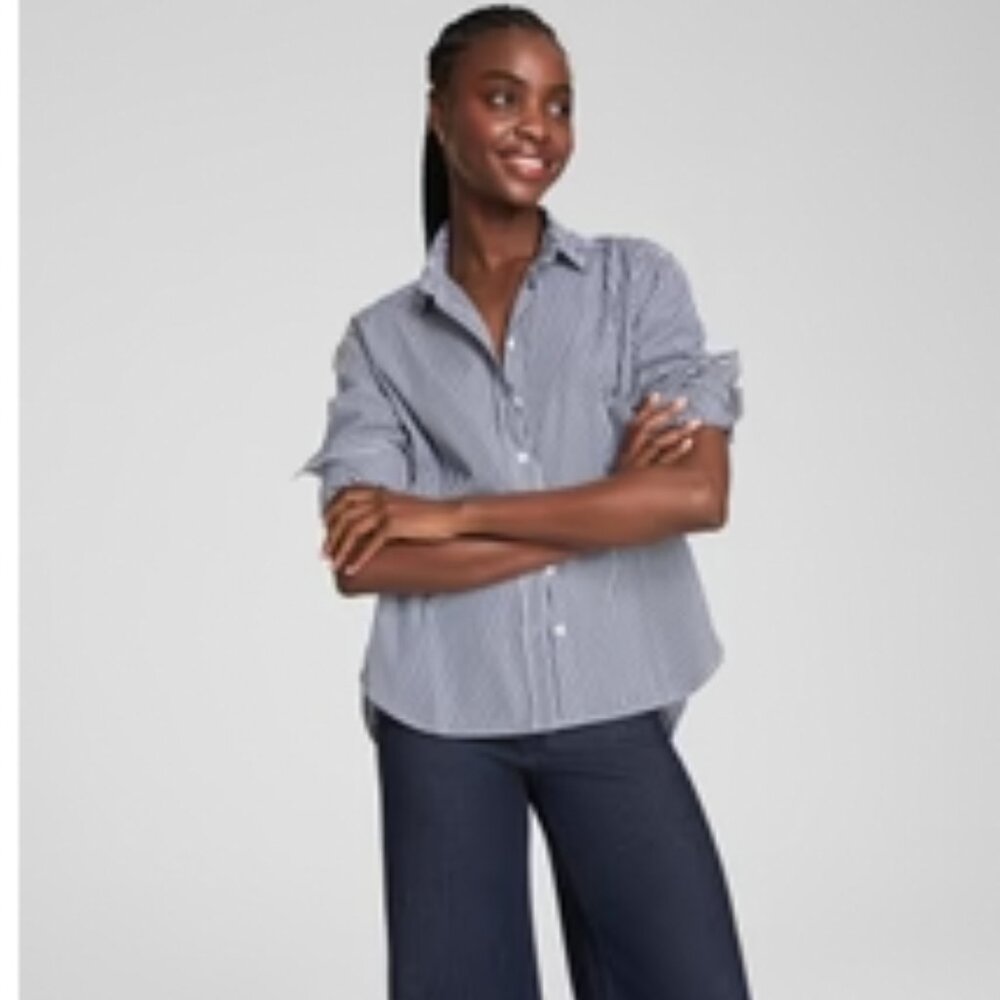 SPANX® Poplin Oversized Button-Up Shirt, size XS
